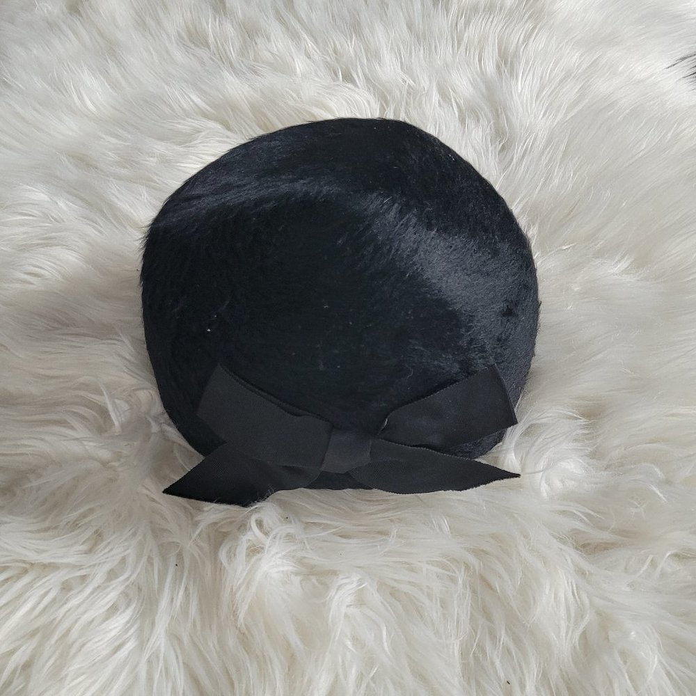 Vintage Black Womens Formal Hat Retro Classic Style Dressy Event Hat Ladies OS